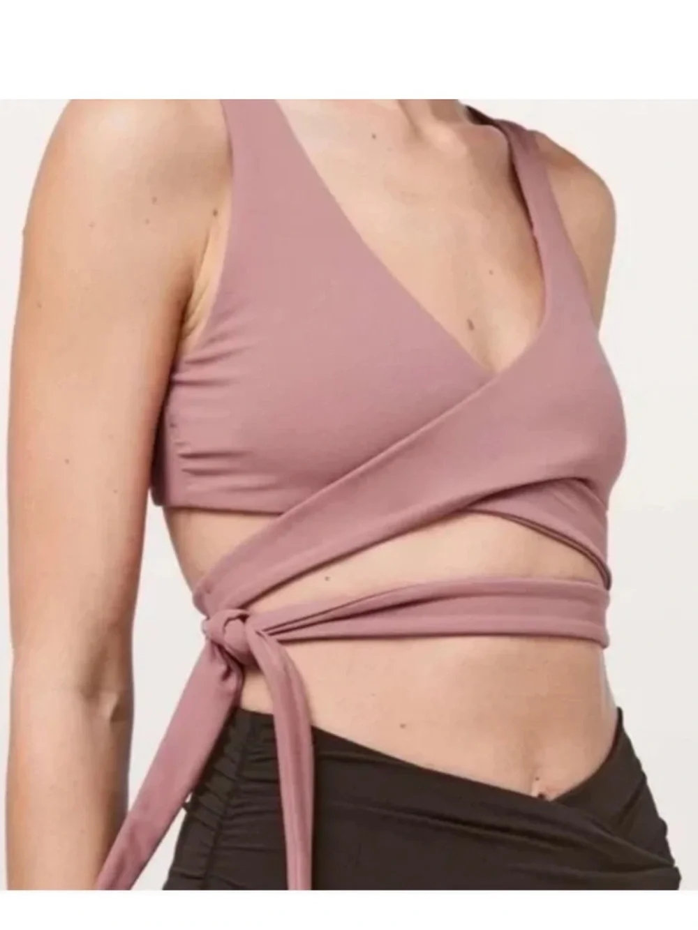 lululemon athletica Wrap Crop Top in Dusty Coral | 6